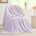 BEDELITE Fleece Blanket - 3D Jacquard Decorative Lavender Fog Throw Blankets for Couch & Bed, Soft and Cozy Warm Plush Fluffy Blanket All Seasons Suitable, 50x60Inches