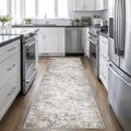 2.6'x8' Runner Rug Washable Rug;Modern Abstract Soft Thin Runner Rug Brown Grey