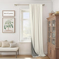 60 Inch Extra Wide Curtains for Windows 120 to 140 Blackout Linen 90 Inch Long Light Blocking Soundproof Patio Door Curtain 2 Panels Floor to Ceiling Drapes Heavy Thermal Insulated 60x90 Cream Ivory