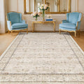 Farmhouse 6x8 Area Rug for Living Room, Beige Cream Large Rug for Bedroom, Dining Room & Home Office, Soft Modern Carpet for Neutral Home Decor, Non-Slip Washable Floor Rug for High-Traffic Areas