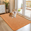 OLANLY Dog Door Mat for Muddy Paws 45x27, Absorbs Moisture and Dirt, Absorbent Non-Slip Washable Doormat, Quick Dry Chenille Mud Mat for Dogs, Entry Indoor Entryway Carpet for Inside Floor, Orange