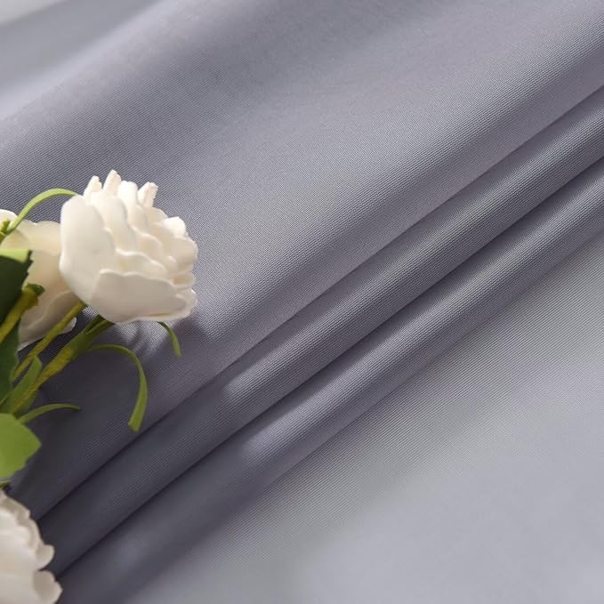 SpaceDresser Basic Rod Pocket Sheer Voile Window Curtain Panels Grey 1 Pair 2 Panels 26 Width 24 Inch Long for Kitchen Bedroom Children Living Room Yard(Grey,26 W x 24 L)
