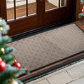 Mibao Front Door Mat, Heavy Duty Durable Welcome Mat for Outdoor Indoor, Dirt Trapper Waterproof Super Absorbent Door Mat for Entryway Outside Patio Porch, 47" x 24", Beige