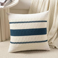 Fancy Homi Set of 1 Boho Teal Decorative Throw Pillow Cover 18x18 Inch for Couch Bed Sofa, Aesthetic Modern Organic Farmhouse Home Decor, Soft Cotton Cute Accent Macrame Woven Cushion Case