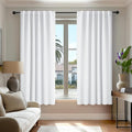 Deconovo Room Darkening Curtains, Thermal Insulated Noise-Reducing Window Panels for Bedroom, Living Room and Home Office, 2 Panels, Pure White, 52W x 54L Inch