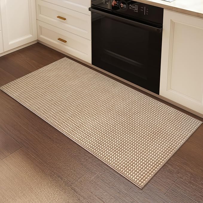 YDKGL 2x4 ft Entryway Rug Indoor Door Mat Non Slip Boho Woven Washable Area Rugs Kitchen Runner Rug Mat, Front Entry Rugs Entrance Doormat for Hallway Porch Bathroom Laundry Room, Brown 24"x48"