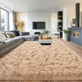 Pionblank 9x12 Area Rug, Large Area Rug for Living Room, Shag Rug for Bedroom, Soft Furry Non Slip Carpet for Kids Room Nursery Teens Dorm Home Decor, Camel