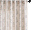 jinchan Linen Floral Curtains for Living Room 63 Inch Length Gray Flower Cottage Core Farmhouse Curtains Rod Pocket Back Tab Boho Semi Sheer Window Drapes Bedroom Set 2 Panels Grey on Beige