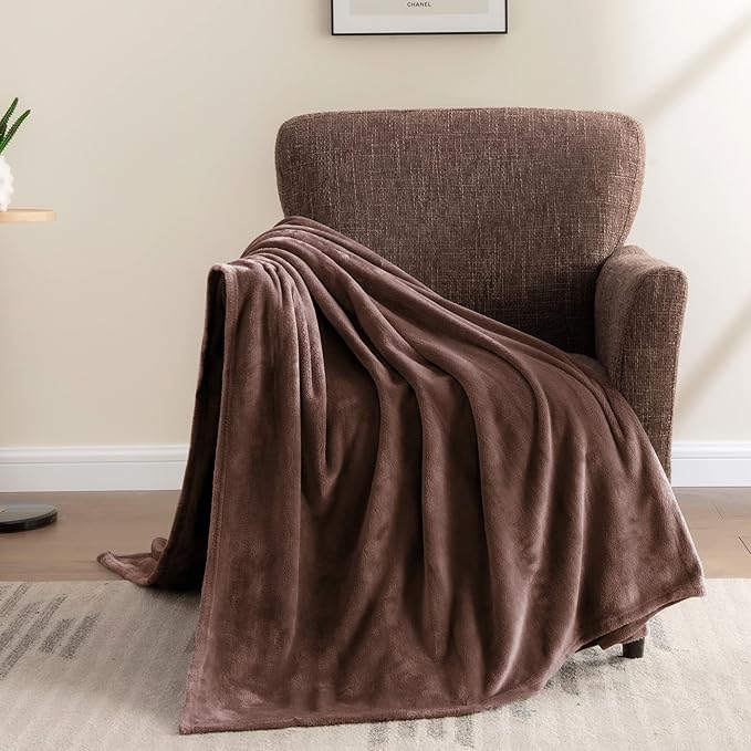 BEDELITE Fleece Blanket Twin Size Brown Throw Blankets for Couch & Bed, Luxury Plush Cozy Fuzzy Blanket 60x80 inches, Super Soft Warm Lightweight Throw Blanket for Travel Camping