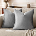 GIGIZAZA 22x22 Velvet Pillow Covers Set of 2,Dark Grey Throw Pillows Modern Covers for Living Room Decorative Luxury Solid Couch Sofa Big Square Pillow Cases
