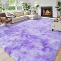 Area Rugs 10x14 Living Room, Shaggy Carpet Soft Plush Furry Bedside Rug Large Area Rugs for Bedroom Kids Girls Boys Home Decor Anti Slip(10 x 14, Purple Starry)