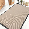 OLANLY Front Door Mat Indoor Outdoor Entrance, Waterproof Heavy Duty Doormat, Fade Resistant, Low Profile, Easy Clean Patio Porch Welcome Floor Mats for Entry, 47x32, Beige