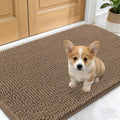 OLANLY Dog Door Mat for Muddy Paws 30x17, Absorbs Moisture and Dirt, Absorbent Non-Slip Washable Doormat, Quick Dry Chenille Mud Mat for Dogs, Entry Indoor Entryway Carpet for Inside Floor, Tan