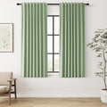 Guken Light Sage 100% Blackout Linen Curtains 63 Inch Length 2 Panels Set for Living Room Bedroom Back Tab/Rod Pocket Thermal Insulated Black Out Drapes Room Darkening Farmhouse Window Curtains