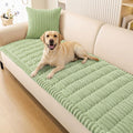 Smiry Couch Cover for Dogs Washable, Non Slip Fuzzy Pet Couch Covers for 3 Cushion Sofa Pet Friendly, Thick Soft Sofa Slipcovers Cushion Protector (Green, 27.6" x 70.9")
