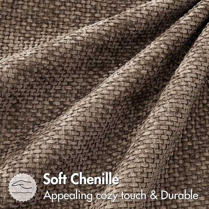 MIULEE Pack of 2 Couch Throw Pillow Covers 20x20 Inch Brown Boho Accent Decorative Pillow Covers Soft Chenille Farmhouse Cushion Covers for Home Decor Bed Sofa Living Room