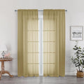 OWENIE Gold Sheer Curtains 78 Inch Length 2 Panels Set, Light Filtering Voile Fimly Sheer Drapes for Living Room/Bedroom, 2pcs, Gold Solid Rod Pocket Sheer Curtains, Each 42" W x 78" L
