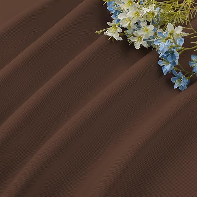 CUCRAF Brown Blackout Curtains 45 inch Length 2 Panels Set, Rod Pocket Room Darkening Drapes for Bedroom Living Room, Insulated Thermal Light Blocking Window Curtain (W52 x L45 Inch)