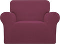 Easy-Going Stretch Oversized Chair Sofa Slipcover 1-Piece Couch Sofa Cover Furniture Protector Soft with Elastic Bottom for Kids Spandex Jacquard Fabric Small Checks ASH Rose