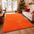 Orange Shag Area Rugs for Bedroom Living Room,6X9 Ultra Soft Fluffy Area Rugs for Dorm, Indoor Carpet Nursery Rugs for Kids Room Home Halloween Decor