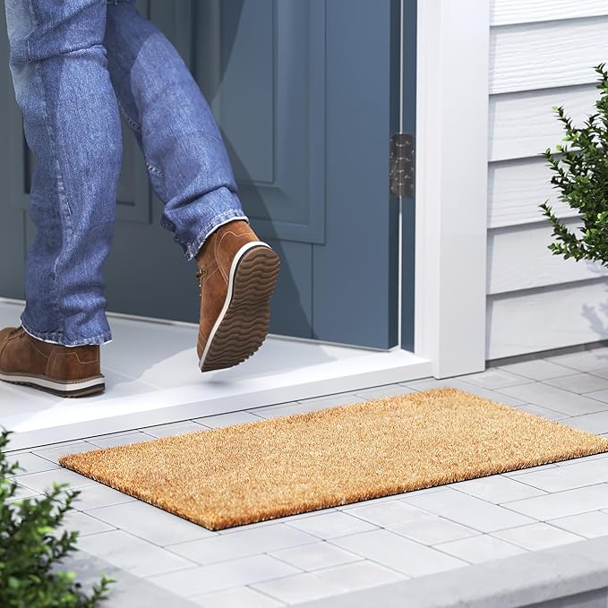 Barnyard Designs Doormat Welcome Mat for Outdoors, Large Front Door Entrance Mat, Brown (Blank, 30x17)