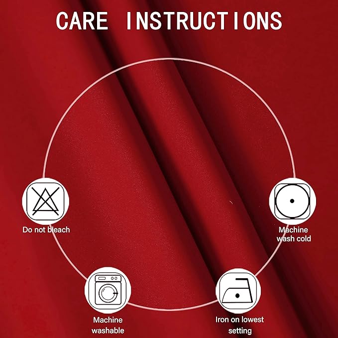 LEMOMO Bright Red Blackout Curtains 66 x 63 Inch Length/Set of 2 Curtain Panels/Thermal Insulated Room Darkening Blackout Curtains for Bedroom