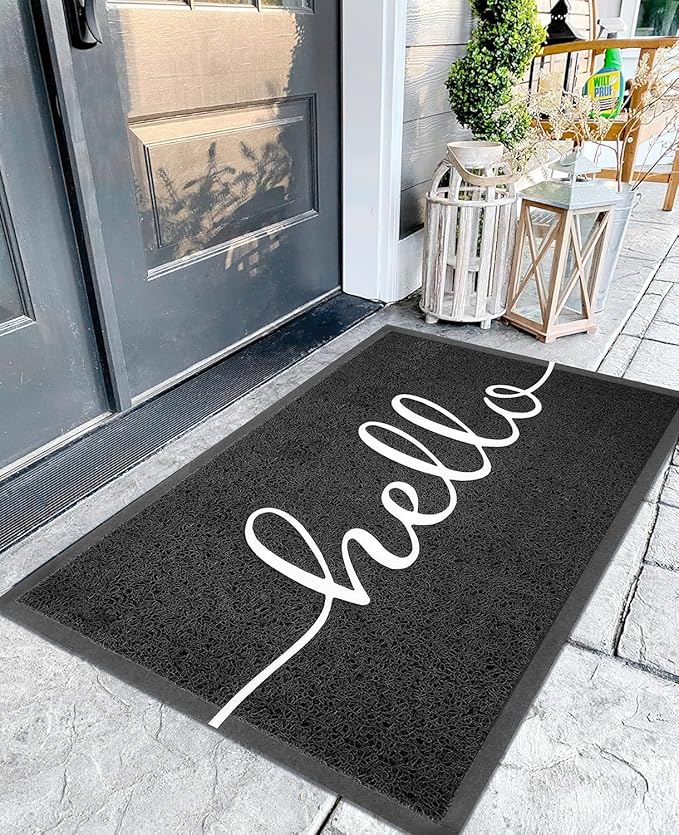 EARTHALL Funny Hello Mats Outside/Inside 48"x32", Front Door Mat Outdoor Entrance, Indoor Outdoor Mats for Home Entrance, Funny Doormat Outside/Inside Entrance, Front Porch Decor for Farmhouse