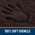 Bath Rugs 47 x 20 Inch Chenille Rubber-Backed Quick-Dry Mat in Brown