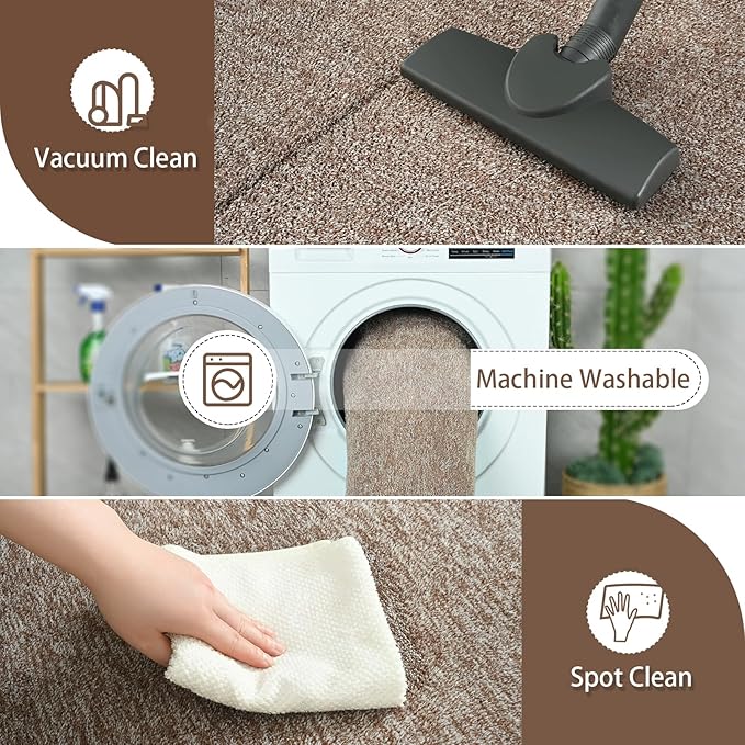 AROGAN Washable 2x8 Runner Rug for Hallway, Long Runner Rugs wtih Soft Memory Foam for Bedroom, Non Slip Backing Carpet Runners for Hallways, Kitchen, Bathroom, Entryway Home Decor, Matte Brown