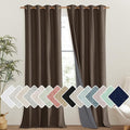 NICETOWN Coffee Vintage Linen 100% Blackout Curtains for Living Room, Thermal Insulated Curtains 102" Long, Noise Reducing Window Treatment Drapes for Hall Room, 52" Wide Per Panel, Set of 2