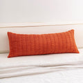 Corduroy Decorative Throw Pillow Covers 14x36 Inch Soft Striped Pillow Covers Modern Farmhouse Home Decor for Sofa Living Room Couch Bed（Rust）