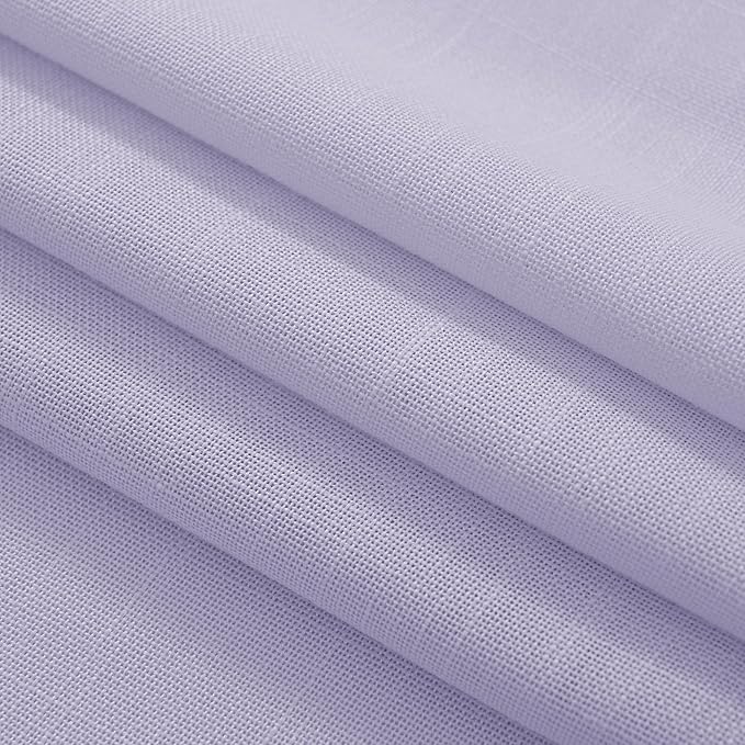 Lavender Purple Linen Curtains 84 Inch Length 2 Panels Set for Living Room Back Tab Semi Sheer Light Filtering Window Curtain for Kids Bedroom Light Purple Cute Decor Privacy Modern Elegant