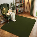 Amearea 4x4 Square Area Rugs for Bedroom Living Room, Olive Green Thickened Memory Foam Rug, Fluffy Indoor Washable Rug Non Slip Minimalist Carpet for Entryway Kids Boys Girls Dorm Nursery Room Decor