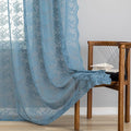 YJ YANJUN Vintage Lace Curtains 72 Inches Long 2 Panels Antique Boho Slate Blue Sheer Curtain for Playroom Living Room Bathroom Rod Pocket Semi Sheer Privacy Drapes W52 X L72 Dusty Grey Blue Denim