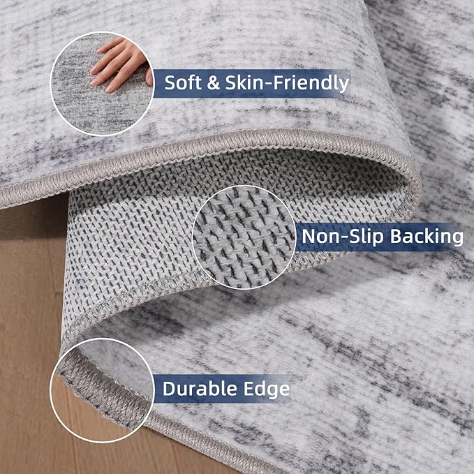 Washable Runner Rugs 3x10 Abstract Kitchen Runner Rug Non Slip Backing, Ultra-Thin Carpet Runners for Hallway 10 ft,Long Rug Runner for Entryway Living Room Bedroom Laundry Room