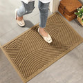 HIYARD Sturdy Front Door Mat, Absorbent Muddy Dirt Resist Welcome Door Mats Outdoor Indoor, Stain and Fade Resistant, Non-Slip Backing Entry Mat Low Profile Doormat for Entryway, 29×17, Brown