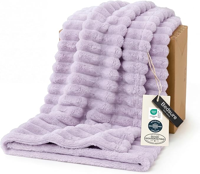Bedsure GentleSoft Lavender Fog Throw Blanket for Couch - Cozy Soft Blankets for Women, Cute Small Throws for Girls, 50x70 Inches
