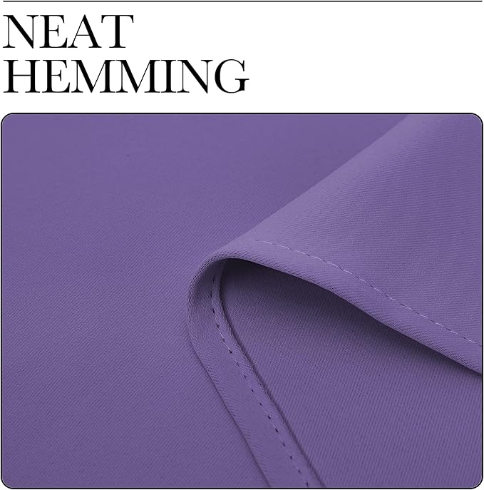 NICETOWN Bedroom Curtains Blackout Drapery Panels, 2 Panels, 70 x 108 inches, Lilac Purple, Three Pass Microfiber Thermal Insulated Solid Ring Top Blackout Window Curtains/Drapes