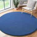 Amearea Blue Round Area Rugs 4ft Washable Circle Rugs for Bedroom Living Room, Fluffy Indoor Thickened Memory Foam Rug, Non Slip Minimalist Circular Carpet for Kids Boys Girls Dorm Nursery Room Decor