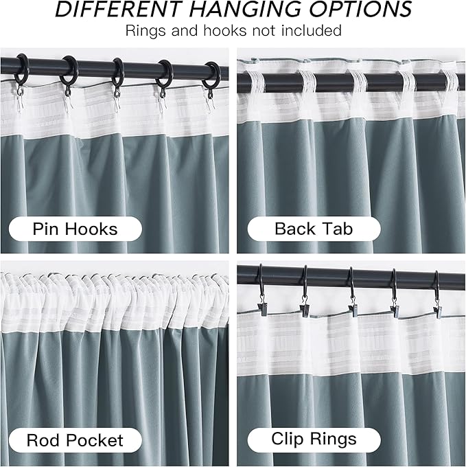 RYB HOME Stone Blue Velvet Curtains 72 inches with Hook Belt, Soft Fabric Room Darkening Thermal Insulated Luxurious Home Decor Curtains for Living Room Bedroom, W 52" x L 72", 2 Panels Set