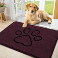 Smiry Dog Door Mat for Muddy Paws, Absorbent Dirt Trapper Non Slip Quick Dry Washable Chenille Mat for Mud Dogs, Entry Rug for Indoor and Outdoor (36x24 Inches, Russet and Black)