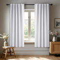 Deconovo Blackout Curtains, Thermal Insulated, W42 x L45 2 Panels, Back Tab, Machine Washable, Room-Darkening Drapes for Bedroom/Living Room Star White