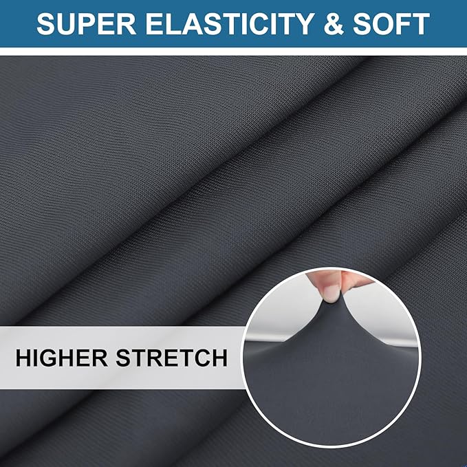 Smiry Printed Couch Cushion Covers, Stretch Soft Couch Covers for Sofa, Washable Non-Slip Sofa Slipcover Furniture Protector for Indoor and Outdoor (2 Pack, Dark Grey)