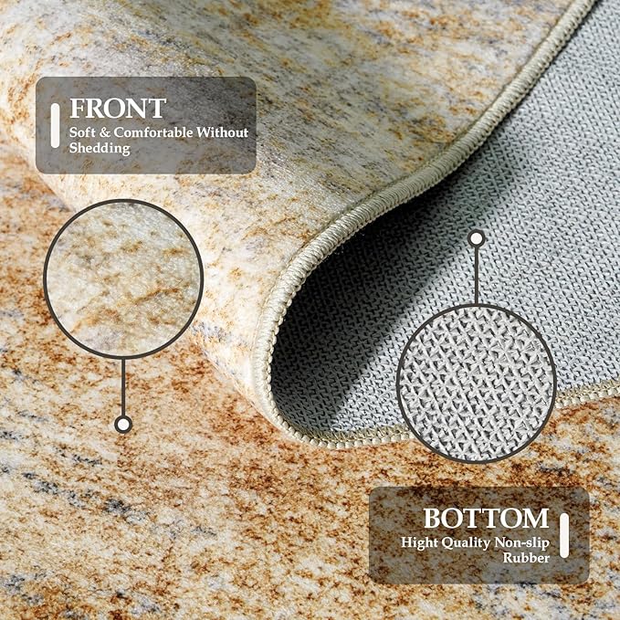 3x4 Washable Entryway Area Rug: Modern Abstract Small Runner Rug for Hallway Soft Non Slip Door Mat with Rubber Backing Low Pile Thin Floor Carpet for Kitchen Bathroom Bedroom Indoor 3x4 Grey/Yellow