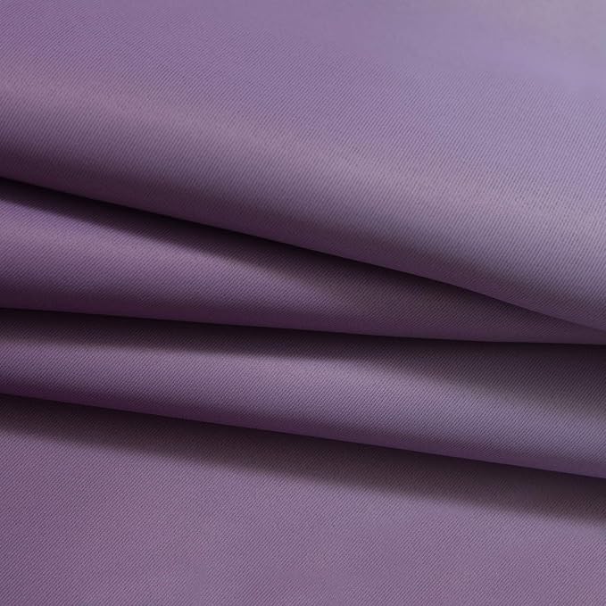Yakamok Thermal Insulated Ombre Curtains 63 Inch Length 2 Panels, Greyish White and Purple Light Blocking Gradient Color Curtains, Room Darkening Grommet Window Drapes for Bedroom