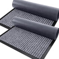 OLANLY Front Door Mat Indoor Outdoor Entrance, 2-Pack 47 x 32 Inch, Waterproof Heavy Duty Doormat, Fade Resistant, Low Profile, Easy Clean Patio Porch Welcome Floor Mats for Entry, Light Gray