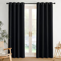 NICETOWN Room Darkening Draperies Curtains Panels, 2 Panels Black W52 x L84