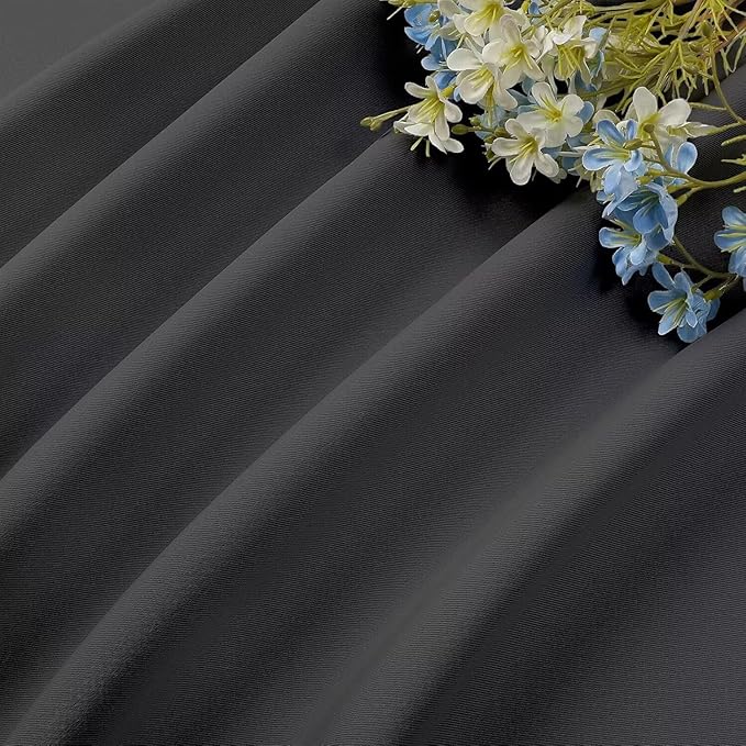 Joydeco Blackout Curtains 63 Inch Length 2 Panels Set, Thermal Insulated Long Curtains& Drapes 2 Burg, Room Darkening Grommet Drapes for Bedroom Living Room Window (Grey, W52 x L63 Inch)