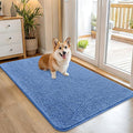 OLANLY Dog Door Mat for Muddy Paws 45x27, Absorbs Moisture and Dirt, Absorbent Non-Slip Washable Doormat, Quick Dry Chenille Mud Mat, Entry Indoor Entryway Carpet for Inside Floor, Cornflower Blue
