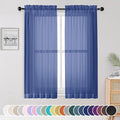 OWENIE Sheer Curtains 63 Inch Length 2 Panels Set, Light Weight Soft Solid Fimly Sheer Curtains for Bedroom Living Room, Light Filtering Airy Voile Sheer Curtain, Royal Blue, 42Wx63L Inch